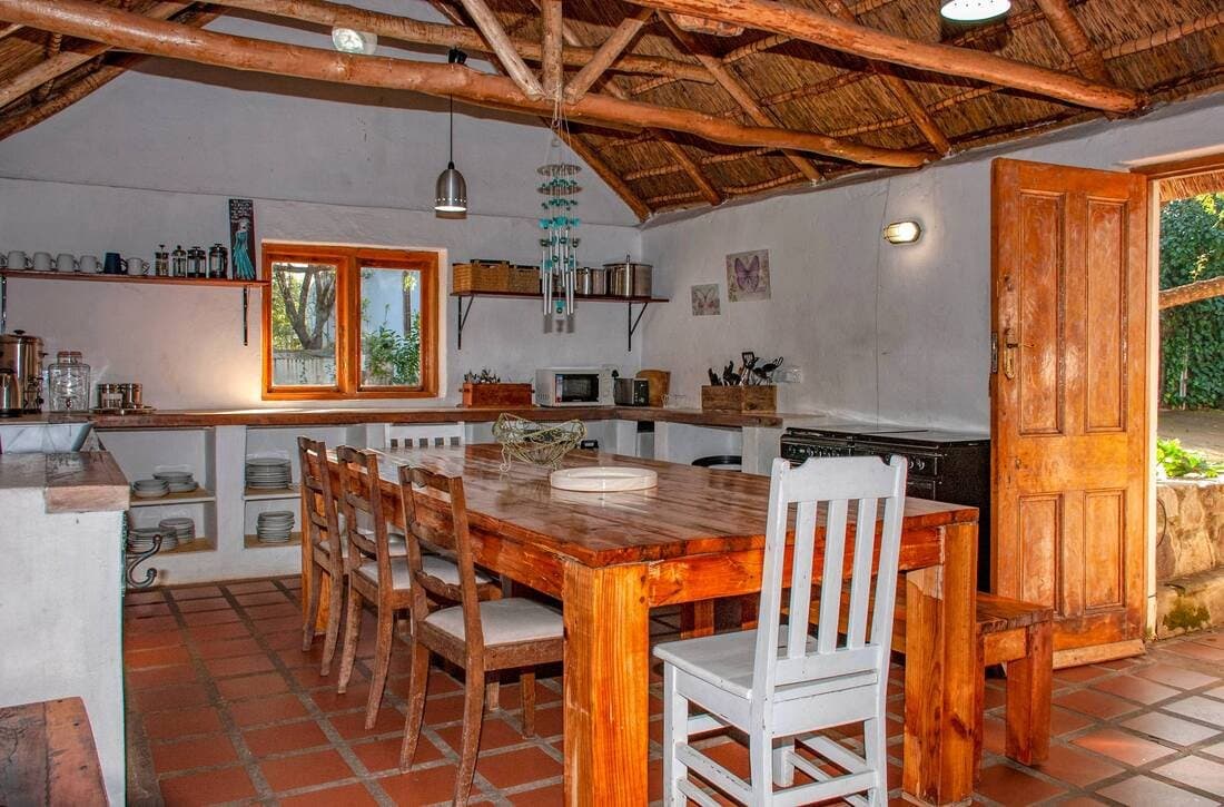 Farm-style kitchen and dining table at the Blue Butterfly